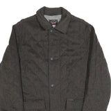 PAUL & SHARK Mens Grey Quilted Jacket M Woven Button Closure Classic