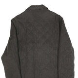 PAUL & SHARK Mens Grey Quilted Jacket M Woven Button Closure Classic