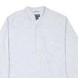 CHAPS Mens White & Blue Stripe Shirt XL Classic Cotton Blend Button Down