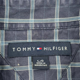 Tommy Hilfiger Checked Short Sleeve Shirt - Large Blue Cotton