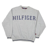 TOMMY HILFIGER Mens Grey Hilfiger Crew Neck M Sweatshirt Cotton Blend Casual