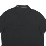 TED BAKER Mens Black Short Sleeve Plain 2XL Cotton Blend Polo Shirt Stylish Fit