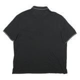 TED BAKER Mens Black Short Sleeve Plain 2XL Cotton Blend Polo Shirt Stylish Fit