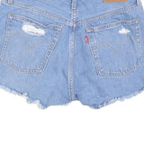 LEVI'S Womens Denim Blue Cut-Off Distressed Shorts M W30 Casual Summer