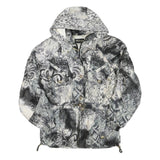 MIZUNO Womens Black & White Printed Zip Jacket L Polyester Blend Casual