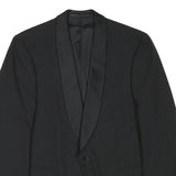 BAUMLER Mens Black Wool Blend Tailored Jacket S Satin Lapel Button Closure