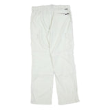 OCK Mens Polyester Blend White Regular Straight Leg Trousers W32 L32 Zip Closure