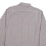 TOMMY HILFIGER Mens White & Brown Check Shirt L Cotton Blend Classic Fit