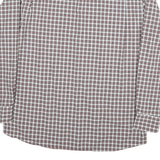 TOMMY HILFIGER Mens White & Brown Check Shirt L Cotton Blend Classic Fit