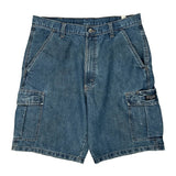 Wrangler Cargo Shorts - 34W 9L Blue Cotton Blend