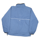 REEBOK Mens Blue Nylon Track Jacket XL Zip Plain Lightweight Athletic