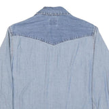 LEVI'S Womens Blue Denim Shirt XS Western Style Cotton Blend Long Sleeve Button