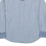 LEVI'S Womens Blue Denim Shirt XS Western Style Cotton Blend Long Sleeve Button