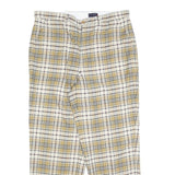 NICK TAYLOR Womens Polyester Blend Beige & Cream Check Relaxed Straight Trousers