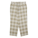 NICK TAYLOR Womens Polyester Blend Beige & Cream Check Relaxed Straight Trousers