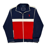 American Flag Polo By Ralph Lauren Track Jacket - 2XL Navy Cotton