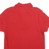 LACOSTE Mens Red Short Sleeve Plain Polo Shirt S Classic Cotton Blend
