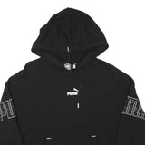 PUMA Womens Black Hoodie M Logo Graphic Cotton Blend Casual Pullover