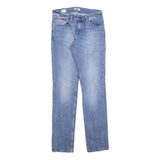 TOMMY JEANS Womens Slim Blue Denim Light W28 L32 Zip Slim Fit Straight Jeans