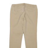 LAUREN RALPH LAUREN Womens Cotton Blend Beige Slim Straight Trousers W30 L27