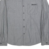 BENCH Mens Grey Cotton Blend Shirt 2XL Long Sleeve Button Casual Workwear