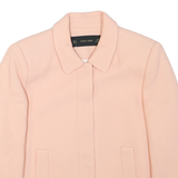 ZARA Womens Pink Button Jacket M Polyester Blend Plain Classic Collar Elegant