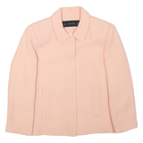 ZARA Womens Pink Button Jacket M Polyester Blend Plain Classic Collar Elegant