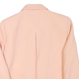 ZARA Womens Pink Button Jacket M Polyester Blend Plain Classic Collar Elegant