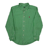 Age 10-12 Ralph Lauren Checked Shirt - Medium Green Cotton