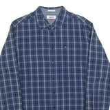 TOMMY HILFIGER Mens Blue Plaid Shirt S Cotton Casual Button Down Long Sleeve