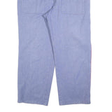 SPILAG Mens Cotton Blue Relaxed Straight Leg Trousers W40 L30 Casual Button