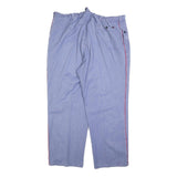SPILAG Mens Cotton Blue Relaxed Straight Leg Trousers W40 L30 Casual Button
