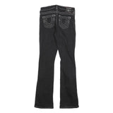 TRUE RELIGION Womens Black Slim Bootcut Denim Jeans W27 L31 Contrast Stitching