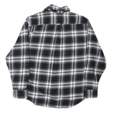JACHS Mens Black & Grey Plaid Shirt L Cotton Blend Long Sleeve Casual