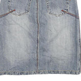 BORRY JEANS Womens Blue Denim Pencil Knee Length Cotton Blend Skirt XS Classic
