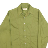 ARROW Mens Green Polyester Blend Shirt M Classic Mach II Button Front Long