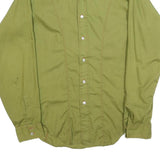 ARROW Mens Green Polyester Blend Shirt M Classic Mach II Button Front Long