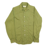ARROW Mens Green Polyester Blend Shirt M Classic Mach II Button Front Long