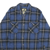 FIELD & STREAM Mens Blue Check Flannel Shirt L Cotton Casual Button Detail