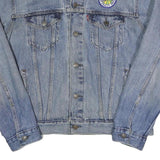 LEVI'S Mens Blue Denim Cotton Classic Jacket M Button Closure Patch