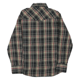 WRANGLER Mens Black & Cream Plaid Shirt M Western Casual Cotton Blend