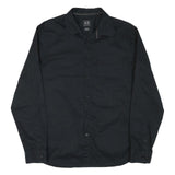 ARMANI EXCHANGE Mens Black Shirt L Cotton Blend Long Sleeve Button Closure