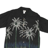 WAKIKI Mens Black Palm Tree Pattern Rayon Shirt M Summer Casual Beachwear