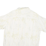OCEAN PACIFIC Mens White Silk Palm Tree Print Shirt L Lightweight Summer Style