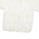 OCEAN PACIFIC Mens White Silk Palm Tree Print Shirt L Lightweight Summer Style