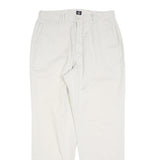 DOCKERS Mens Cotton Blend White Relaxed Straight Trousers W32 L32 Classic Casual