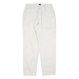 DOCKERS Mens Cotton Blend White Relaxed Straight Trousers W32 L32 Classic Casual