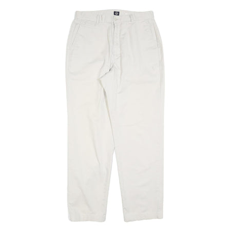 DOCKERS Mens Cotton Blend White Relaxed Straight Trousers W32 L32 Classic Casual