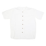 Mens White Shirt XL Cotton Short Sleeve Button Down Casual Summer