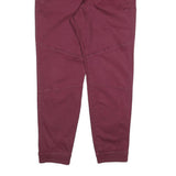HOLLISTER Mens Cotton Blend Burgundy Slim Tapered Trousers W34 L28 Drawstring